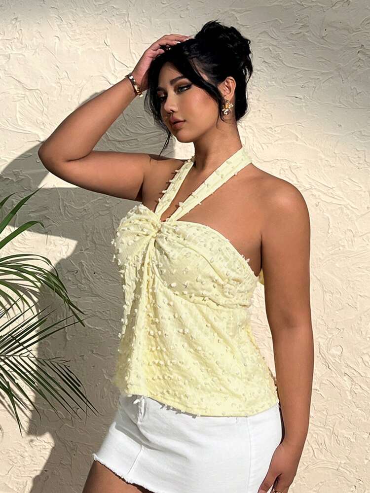 Plus Size Solid Color Spaghetti Strap Tank Top – Lightweight & Fashionable Summer Essential for Casual Wear and Vacation Outfits