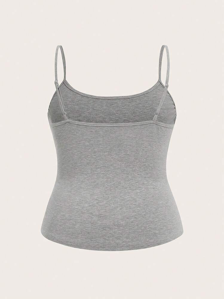Plus Size Women’s Solid Color Knitted Bodycon Cami Top – Casual & Stylish Fit