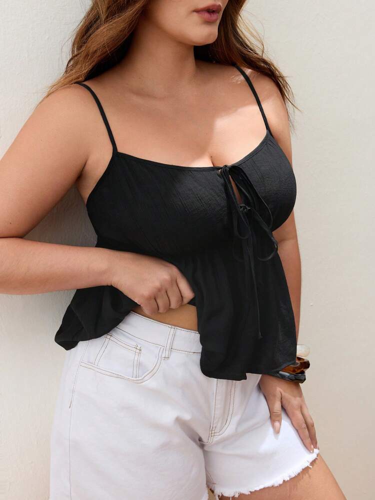 Plus Size Solid Color Camisole Top for Women – Summer Casual, Vacation, Beach, Business, Boho, Festival, Rave & Office Outfits