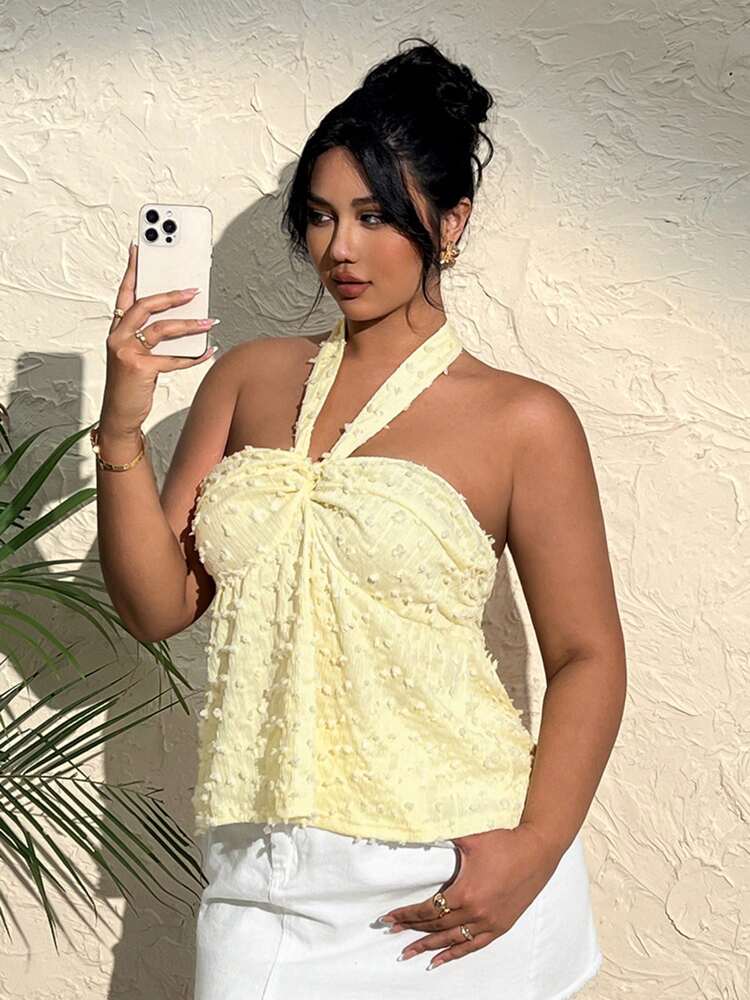 Plus Size Solid Color Spaghetti Strap Tank Top – Lightweight & Fashionable Summer Essential for Casual Wear and Vacation Outfits